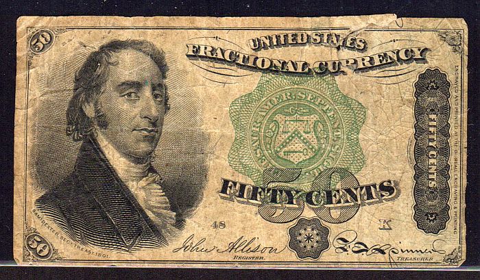 Fr.1379, 1869-75, Fourth Issue 50 Cent Fractional Note